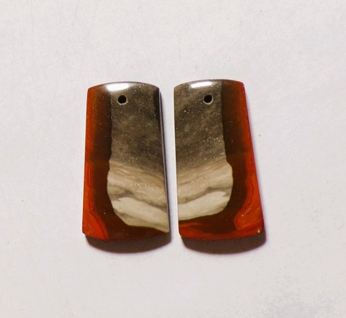 Coppia cabochon forato diaspro - forato,