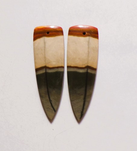 Coppia cabochon forato diaspro - coppia,