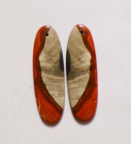 Coppia cabochon forato diaspro - forato,