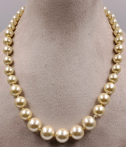 Collana perla giallo - chiaro, 16