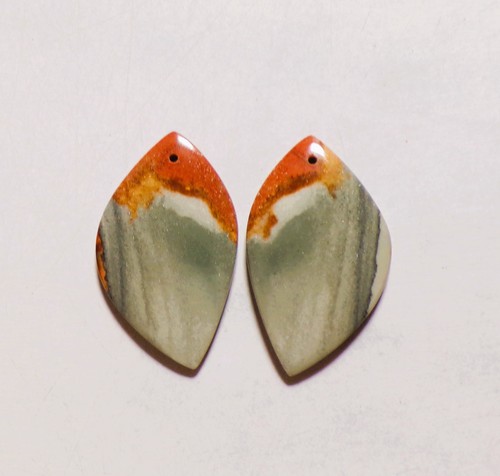 Coppia cabochon forato diaspro - cabochon,